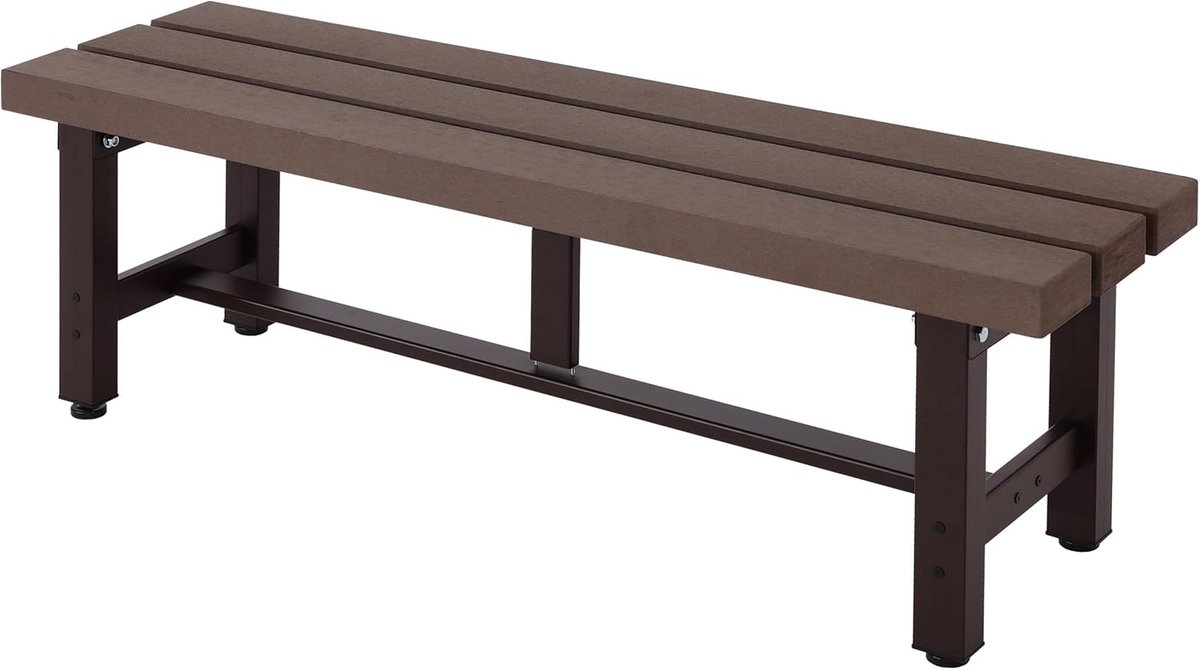 Tuinbank Aluminium WPC - Parkbank Zitbank - Buiten Zitten - Weerbestendig UV-bestendig - 120 cm - Bruin