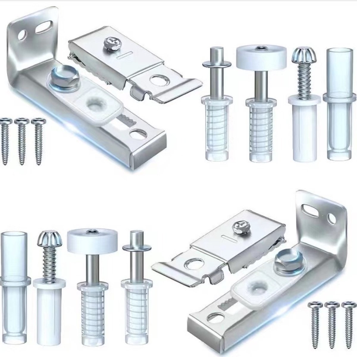 Set, dubbele vouwdeur scharnier, dubbele vouwdeur metalen bovenste scharnier hardware set, reparatieset, vervangende hardware, stijl 2