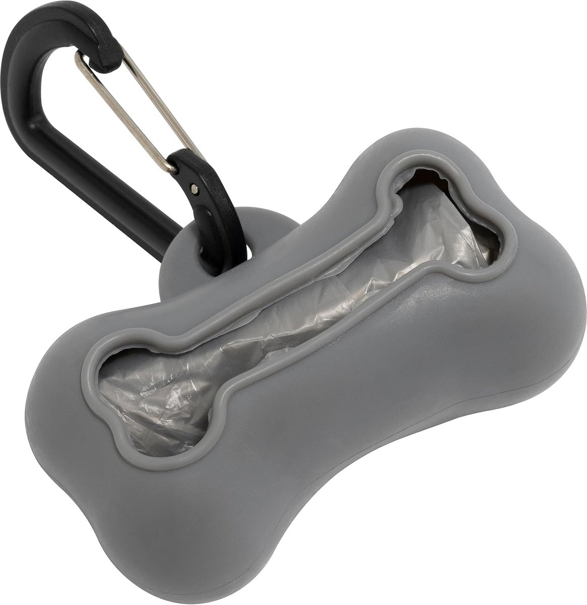 Dispenser- Hondenpoepzakjes - Poepverzamelaar - Botvormig - Rubber - Grijs - Huisdieren - 80 x 45 mm - Allecta