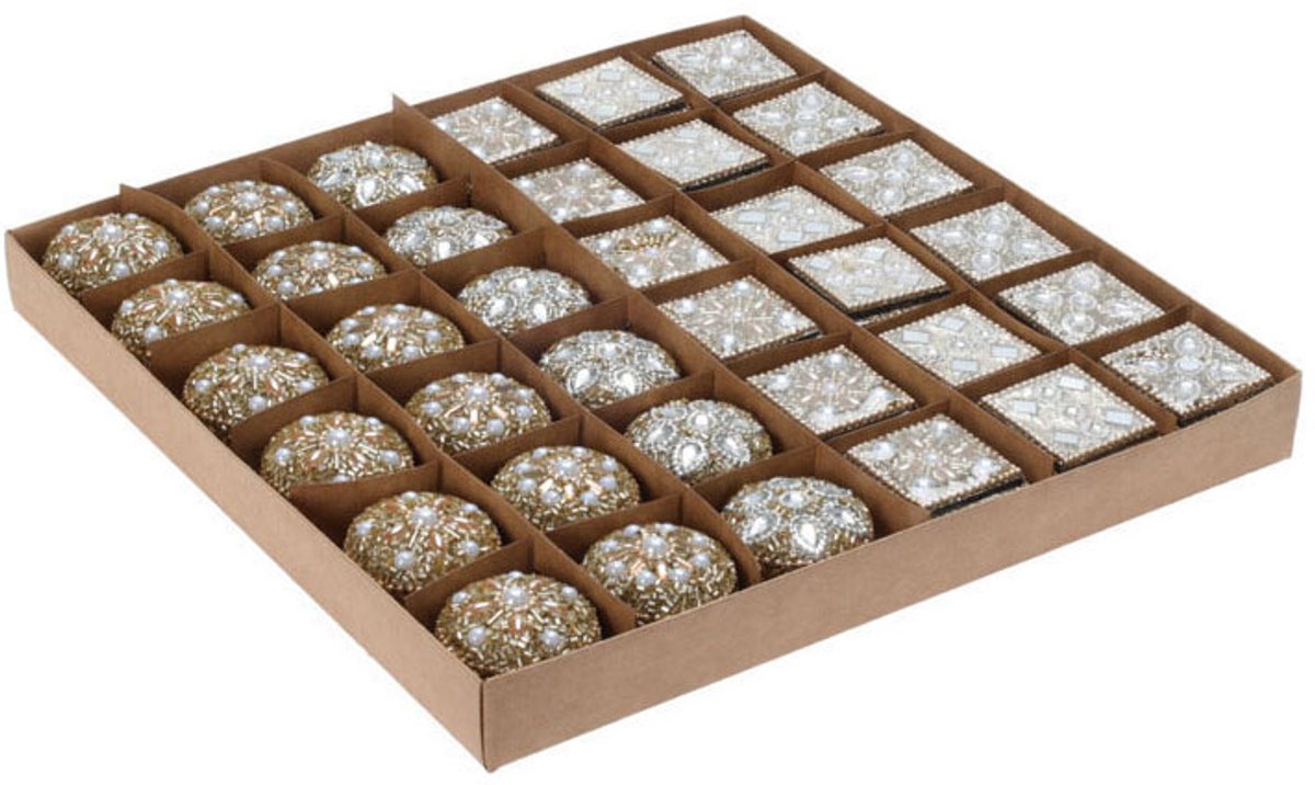 Doosje 4x3cm Goud, Set van 36