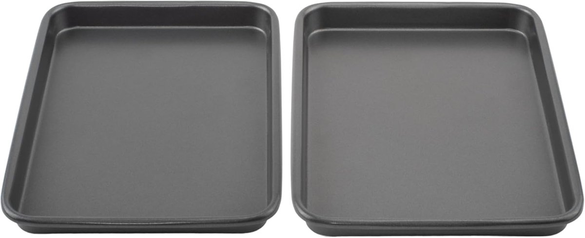 Mini Bakplaten - Broodrooster Oven Vellen - Bakken Thuis - Set van 2 - 9x6 Inch - Grijs