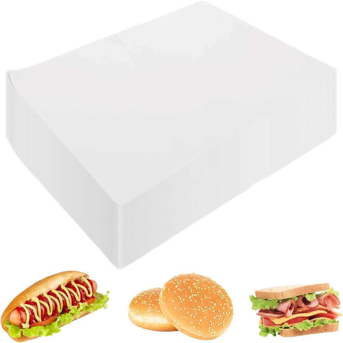 Broodpapier Vellen - Kaaspapier Bakpapier - Voedsel Verpakken - Antiaanbaklaag - 28x38 cm - Wit