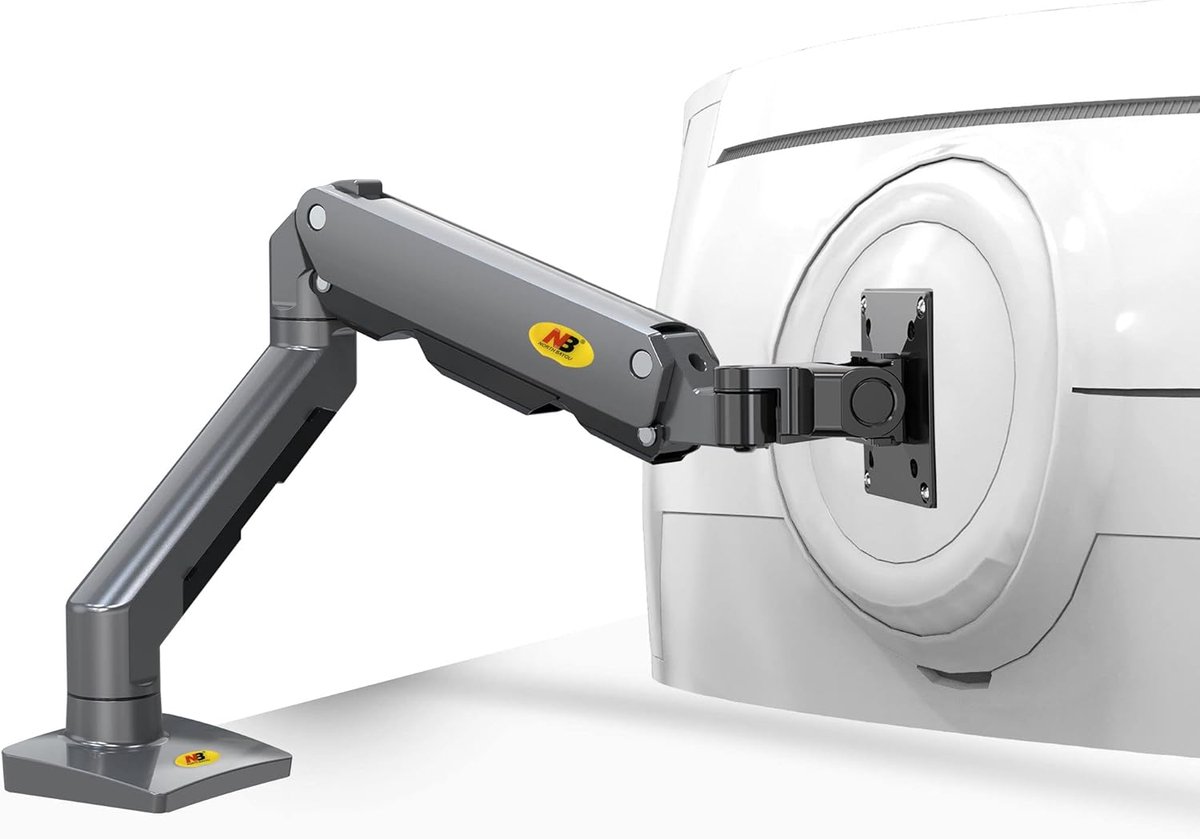 Monitorarm Bureausteun - Full Motion Standaard - Ergonomische Werkplek - Zwaar Gewicht Capaciteit - 27 tot 45 inch - Zwart