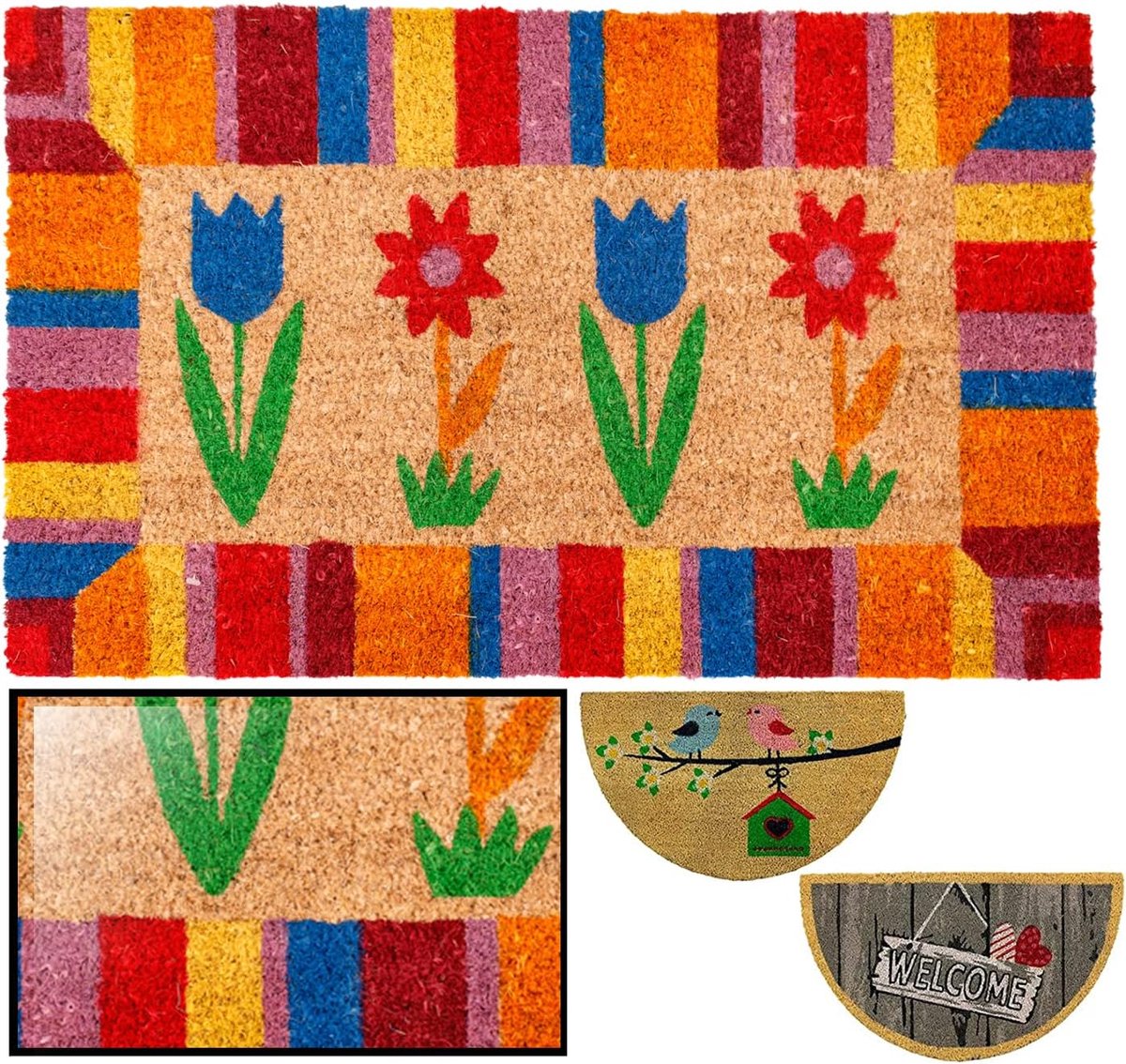 Natuurlijke Kokos Voordeurmat 40x70 cm - Antislip en Duurzaam voor Binnen en Buiten