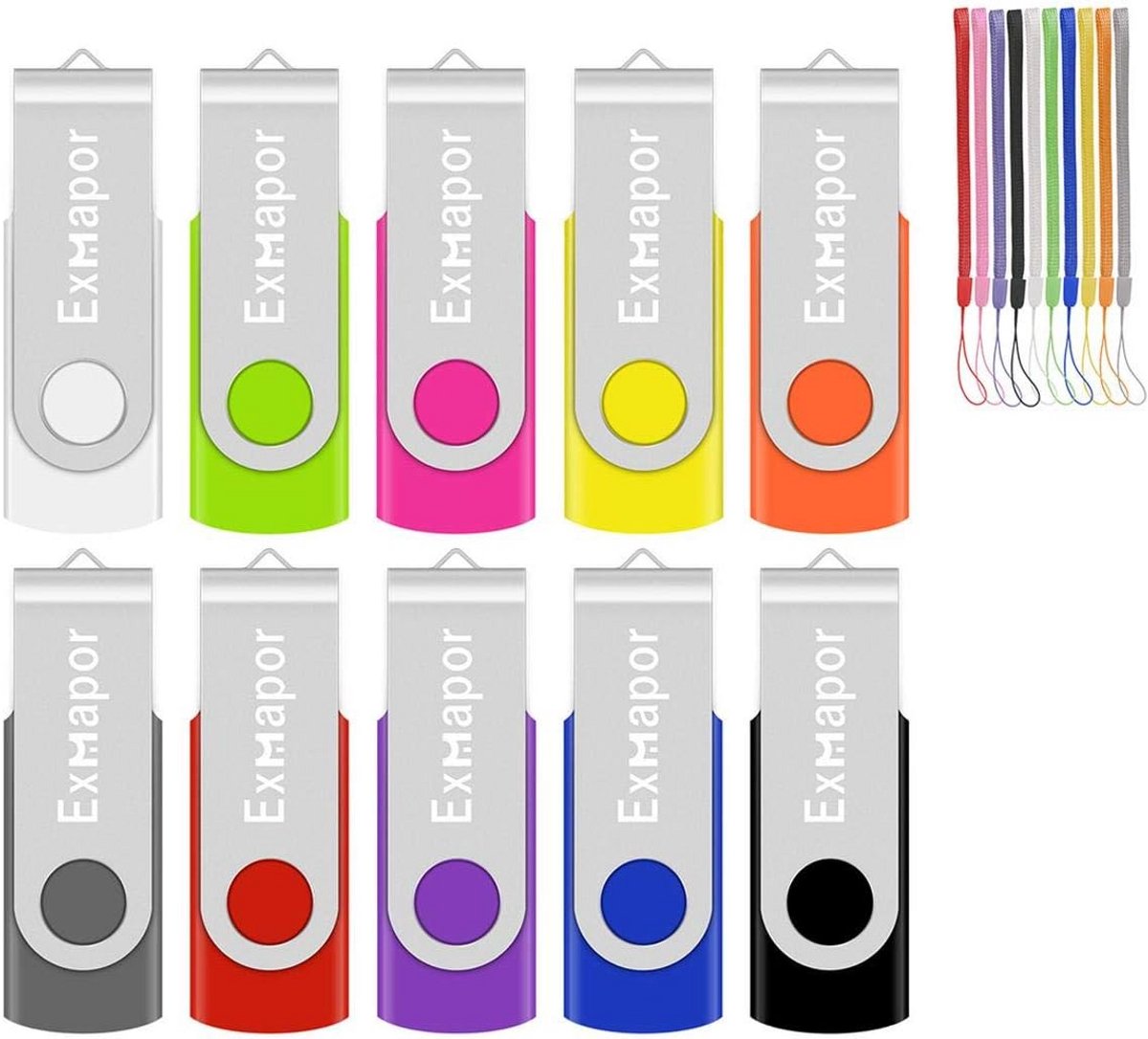 USB Flash Drives - Geheugensticks - Data Opslag - 10 Stuks Set - 16 GB Capaciteit - Mix Kleuren