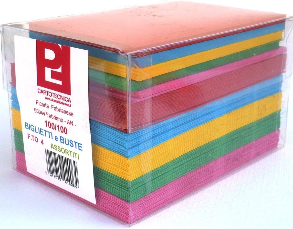 Kleurrijke blanco kaarten met envelop set, 100 stuks, Formaat 4 (11 x 8 cm)