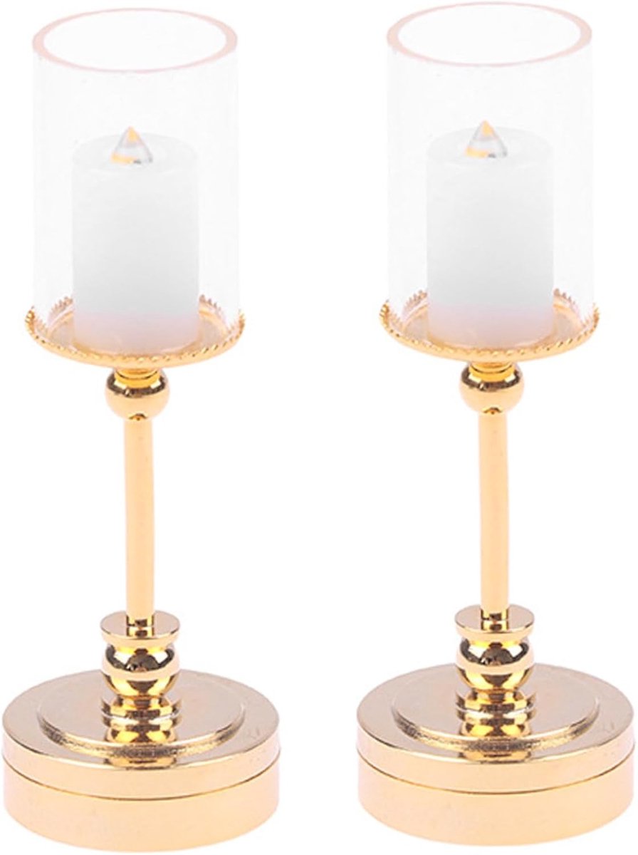 Poppenhuis Lichten - Miniatuur Lampjes - Poppenhuis Decoratie - Veilig Laagspanning - 1:12 Schaal - Goud