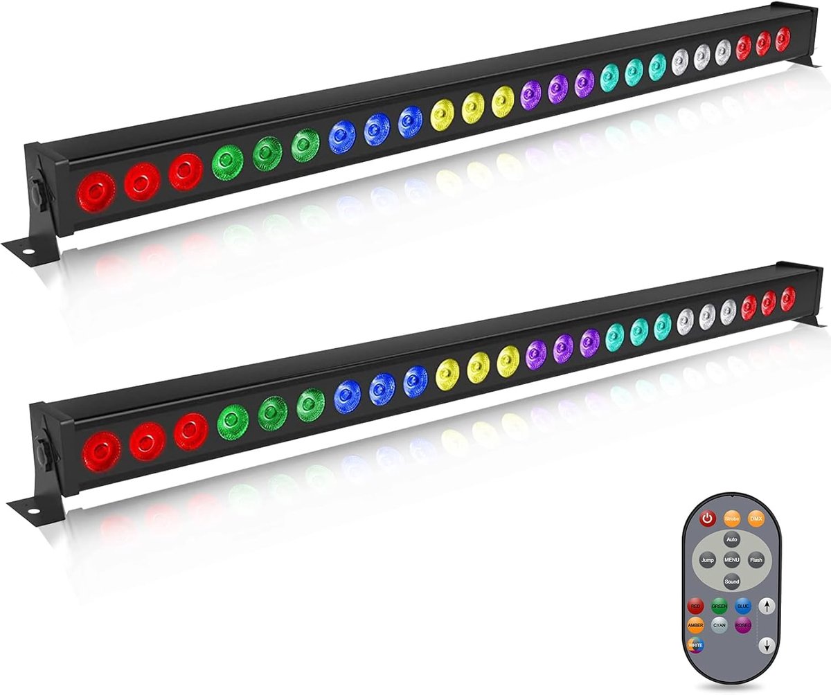 RGB LED Wandwas Verlichting Set 2 Stuks voor Feest en Disco Effecten