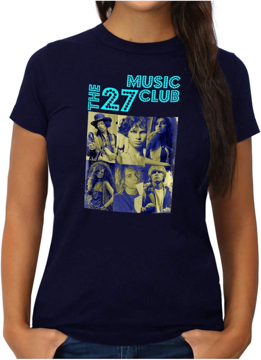 Dames T-shirt - Vintage Muziekshirt - Casual Kleding - 100% Katoen - S tot XXL - Zwart