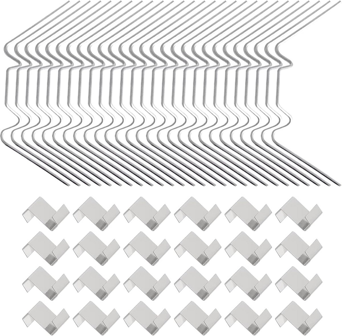 200x Broeikas Clips RVS: 100W en 100Z Beglazingsclips voor Glas en Platen