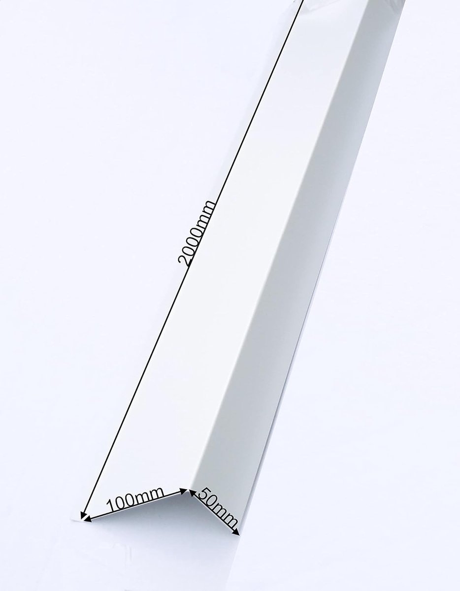 Aluminium Hoekplaat - L-profiel Randplaat - Gevel Bekleding - Extra Stabiel Profiel - 2 Meter Lang - Wit RAL 9010