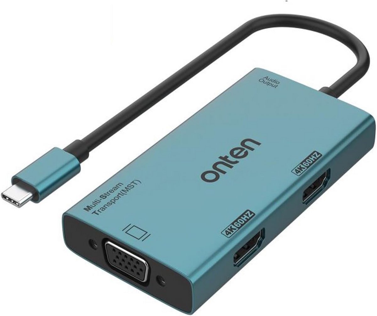 USB-C naar HDMI VGA - Adapter Hub - Multimonitor Setup - Meerdere Beelduitgangen - Compact Ontwerp - Zwart