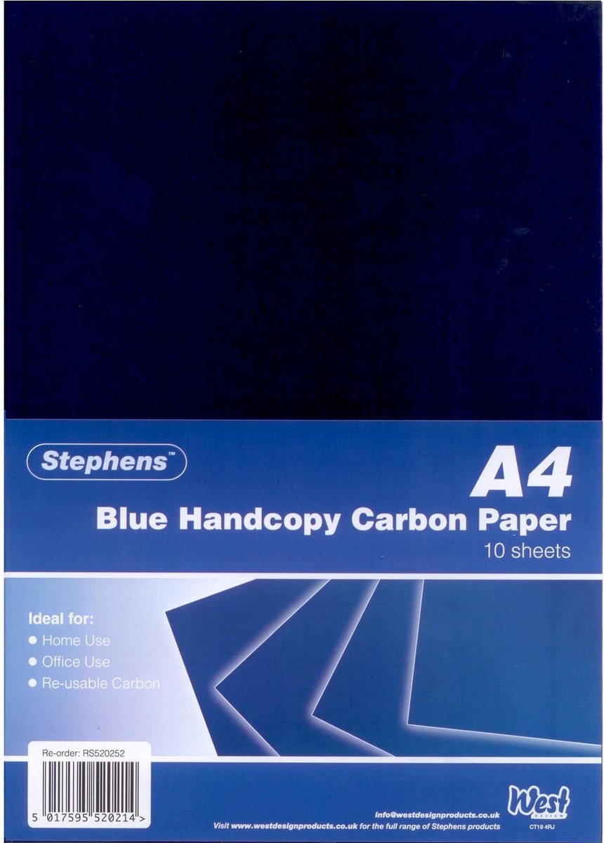 Blauw Carbonpapier A4 (10 Vel) – Voor Helder Kopiëren van Documenten