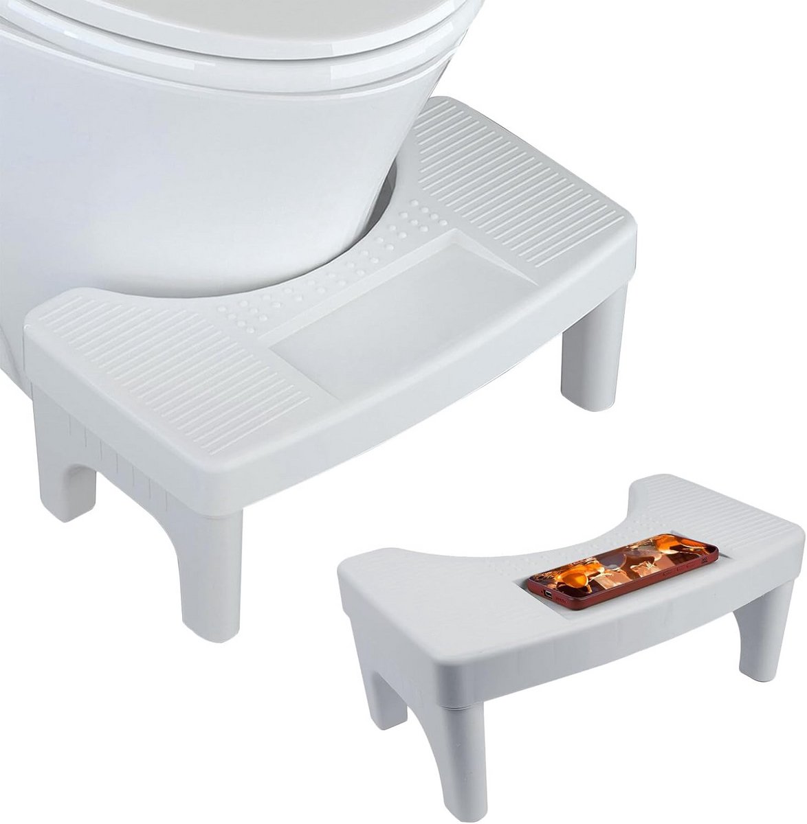 Hurk toiletkruk met antislippads voor comfortabel gebruik - 40 x 21 x 17 cm
