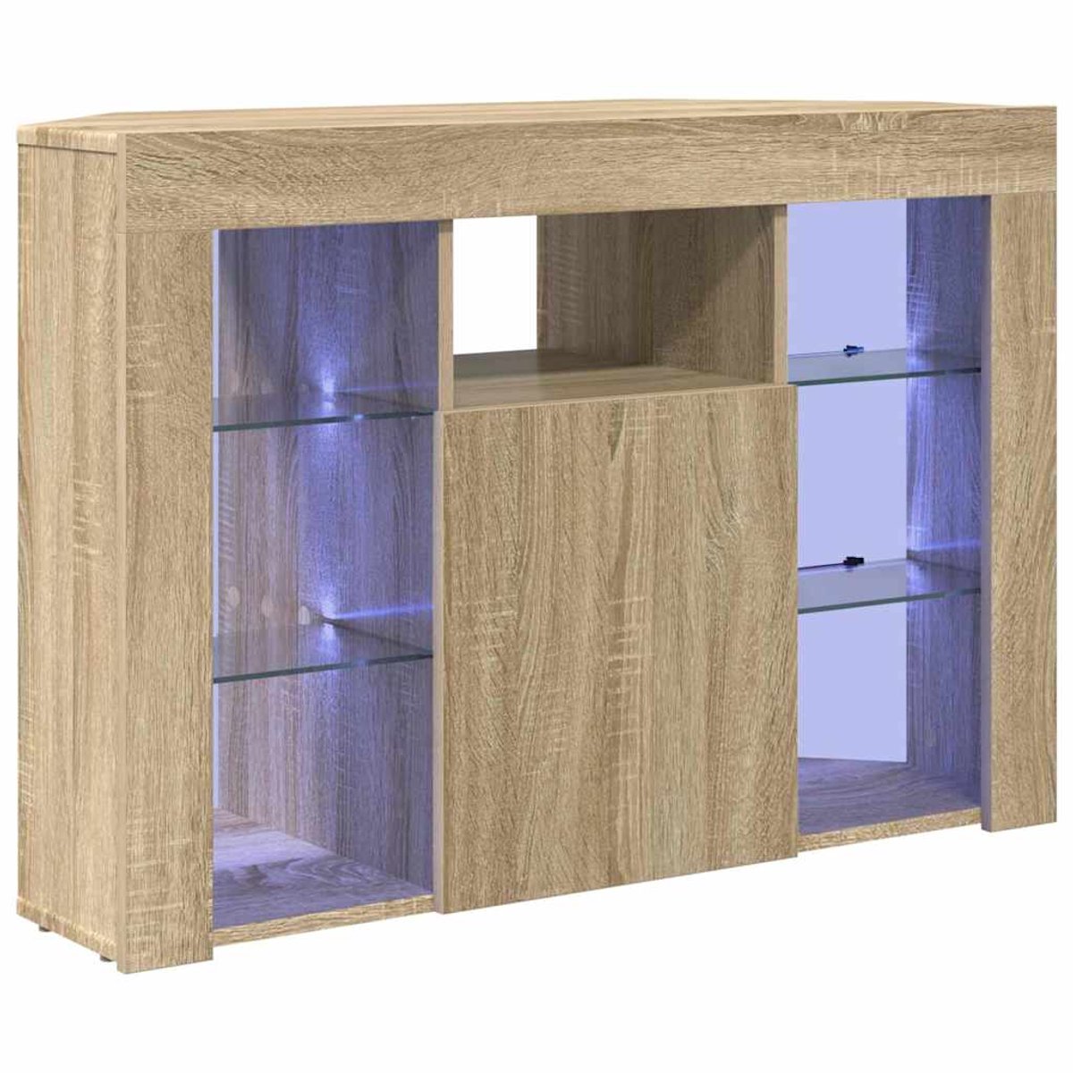vidaXL Hoek - LED - TV - Cabinet - 100x40x68cm - Sonoma - Eik - Bewerkt - hout Sonoma eiken