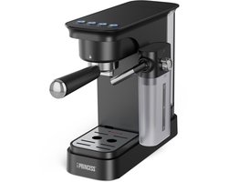 Princess 249422 Espressomachine met Melkopschuimer - Half Automatisch - 20 Bar Pomp - Melkreservoir - Zwart