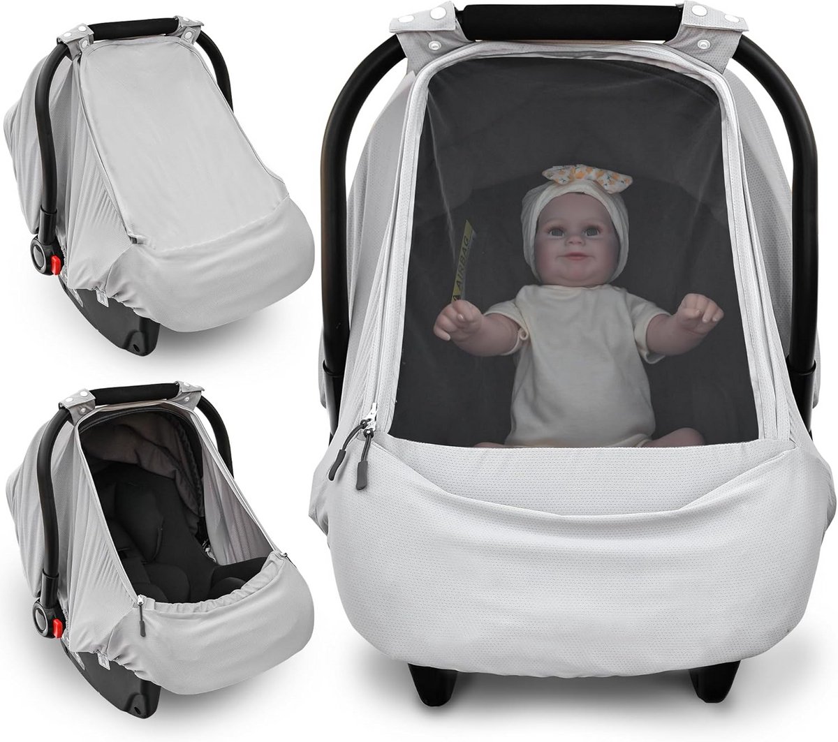 Zonwerende autostoelhoes voor baby's - Ademend en comfortabel - Geschikt voor jongens en meisjes