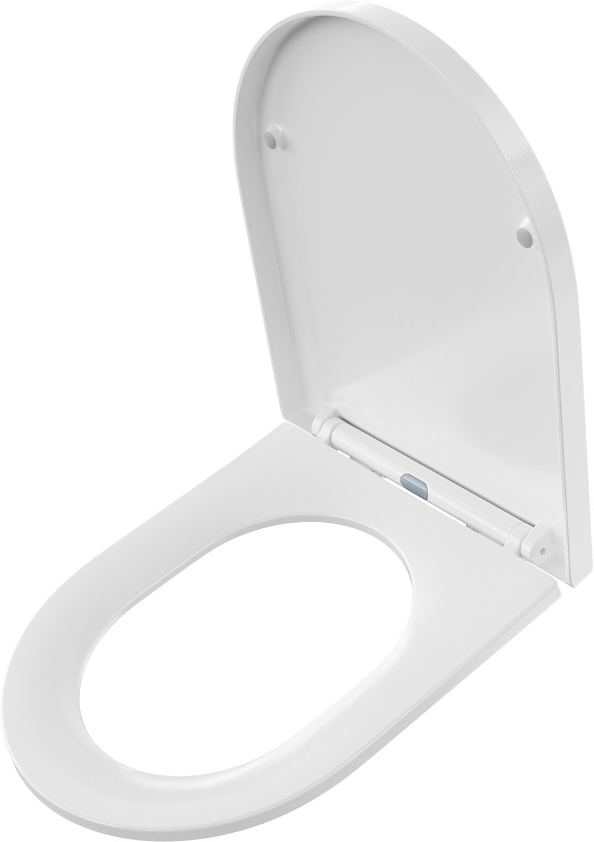 CECIPA Max toiletbril - Soft-close - D-type - Soft-close toiletbril - Eenvoudig te installeren - Gemakkelijk schoon te maken - Wit