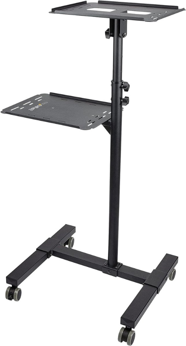 Nexvo® Beamer Statief - Projector Statief Met Wieltjes – Beamer Statief Met Laptop Verdieping – Zwart - 51cm x 46cm x 146cm