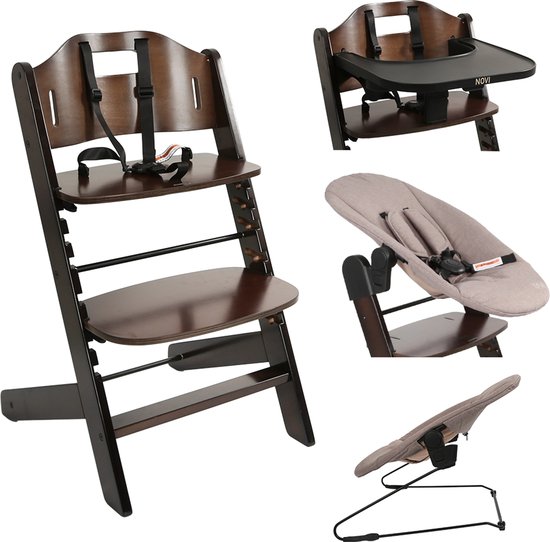 Novi Baby 1-2 Grow - Kinderstoel - Meegroeistoel - Walnut/Hazel Melange