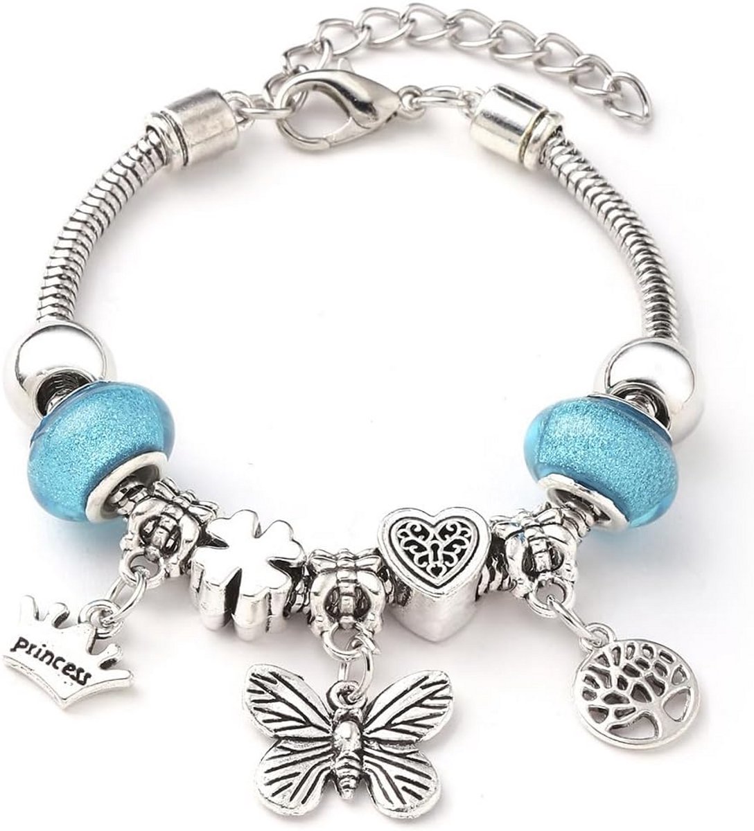 Verstelbare Kralenarmband met Vlinderhanger voor Meisjes en Tieners