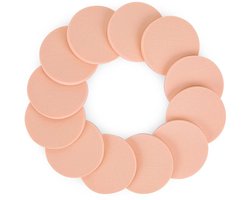 Een set van 12 ronde sponsjes - make-upsponsjes - mini beauty sponsjes - houders voor beauty blenders - oogmake-uptechnieken - gezichtsblending kwastpads - geschikt voor foundation en gezichtsreiniging