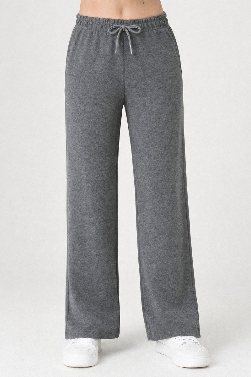 Smith & Solo joggingbroek dames - sportbroek katoen - trainingsbroek volwassenen huisbroek - antraciet - XL