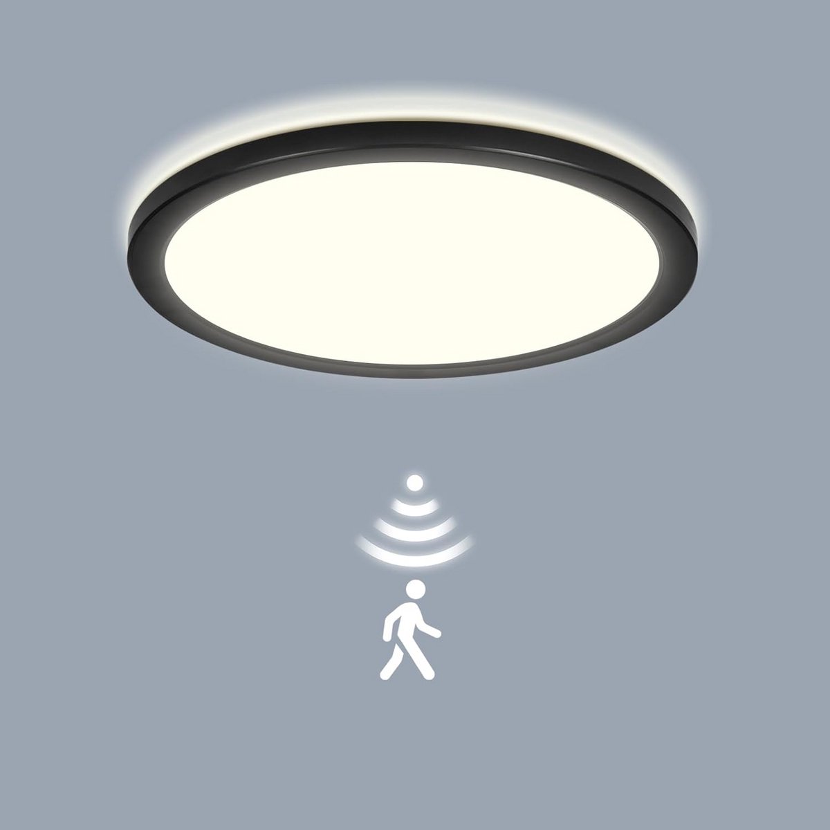 LED Plafondlamp met Radar Bewegingsmelder en Afstandsbediening Zwart