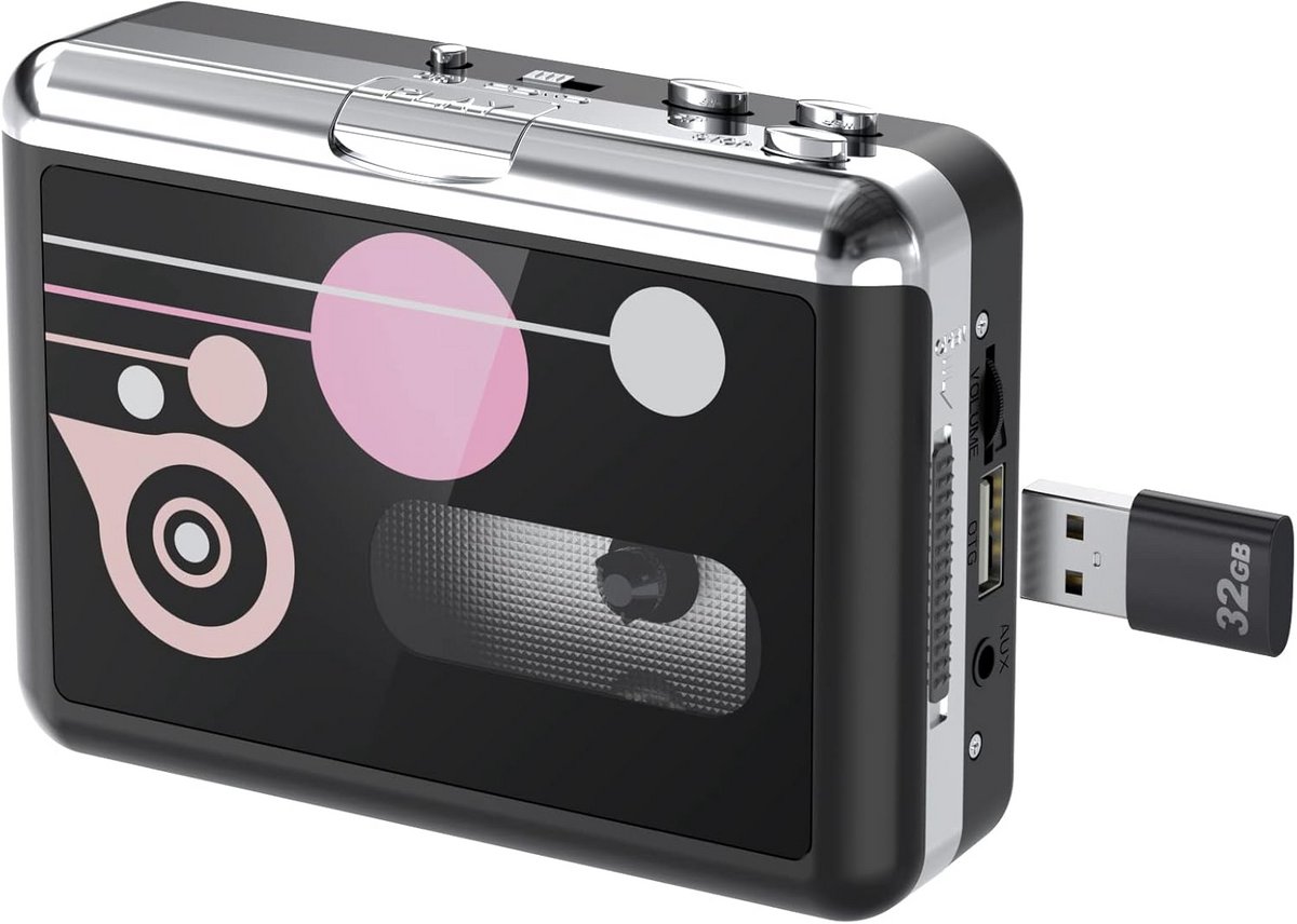 Draagbare Cassettespeler USB MP3 Converter Zonder PC