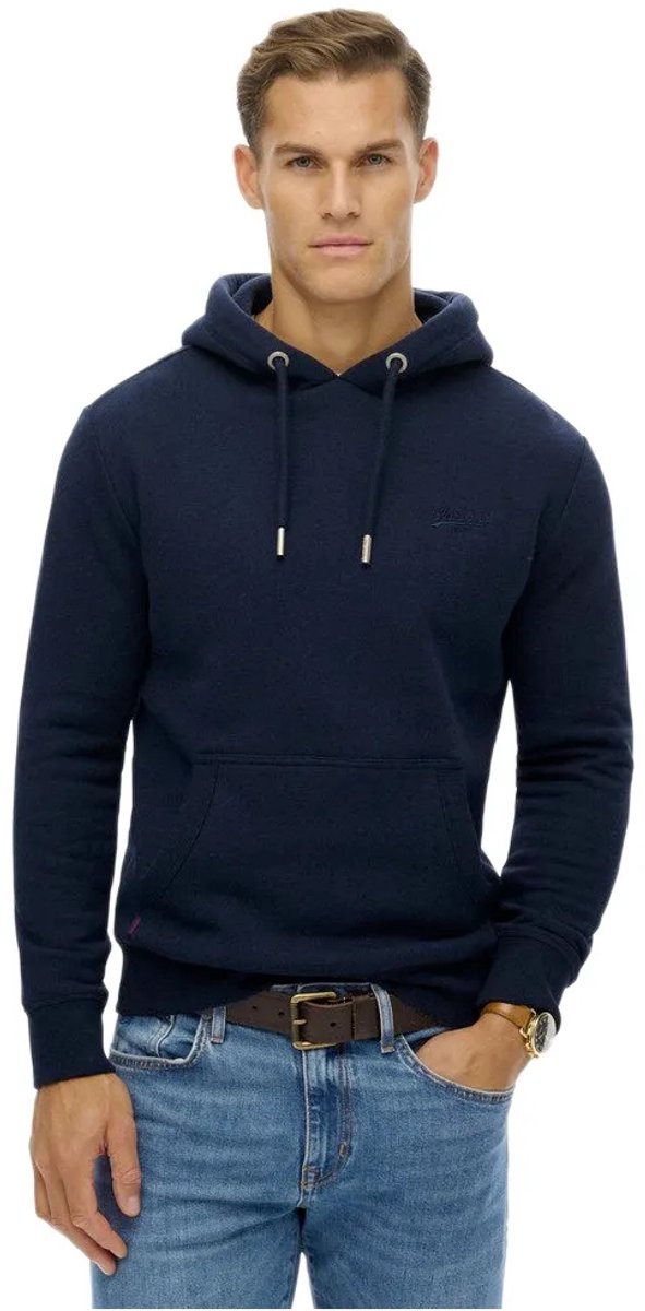 Superdry Vintage Logo Geborduurde Hoodie Heren Hoodies Marineblauw