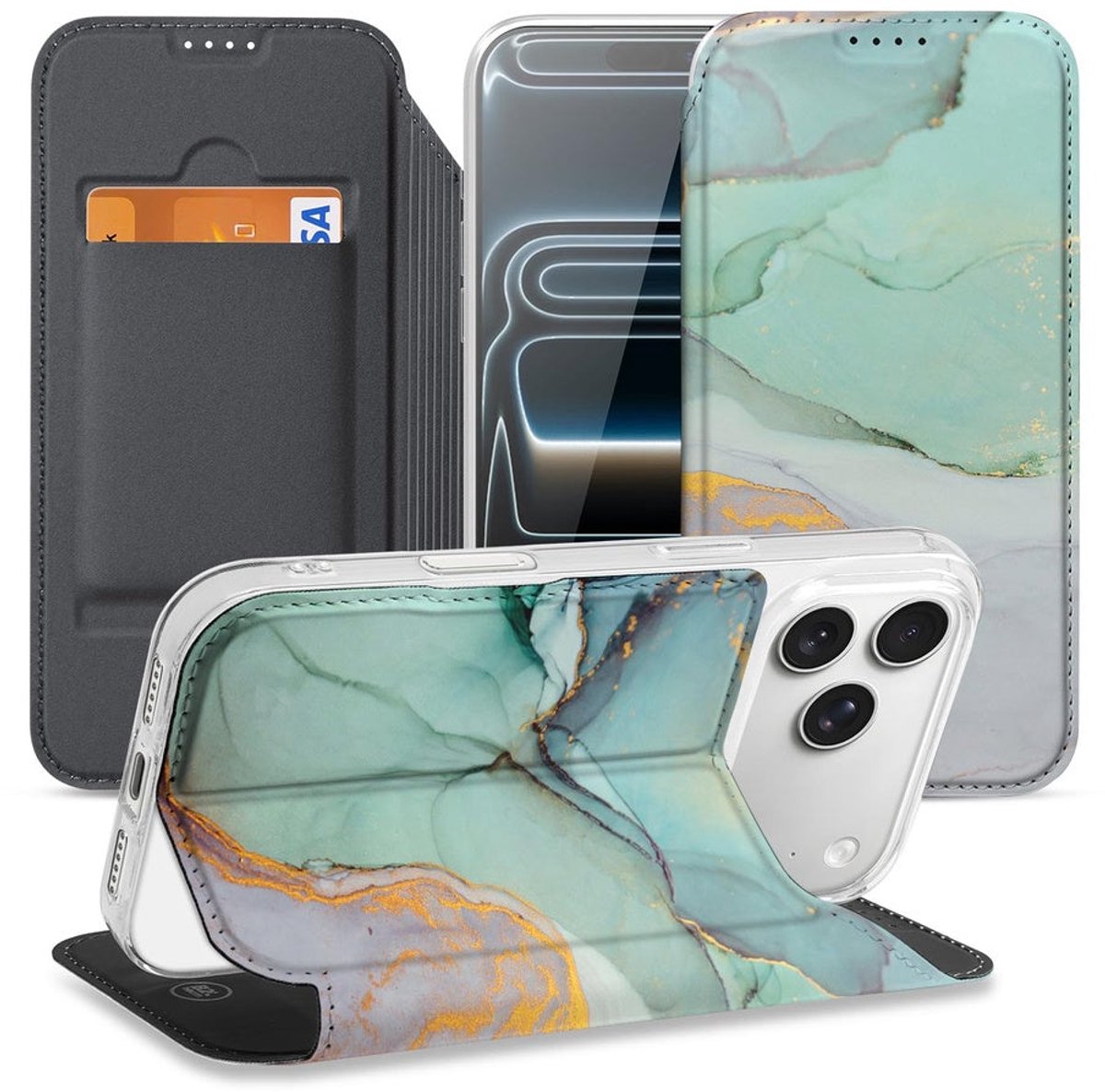 iPhone 17 Pro Book Case Watercolor Mix