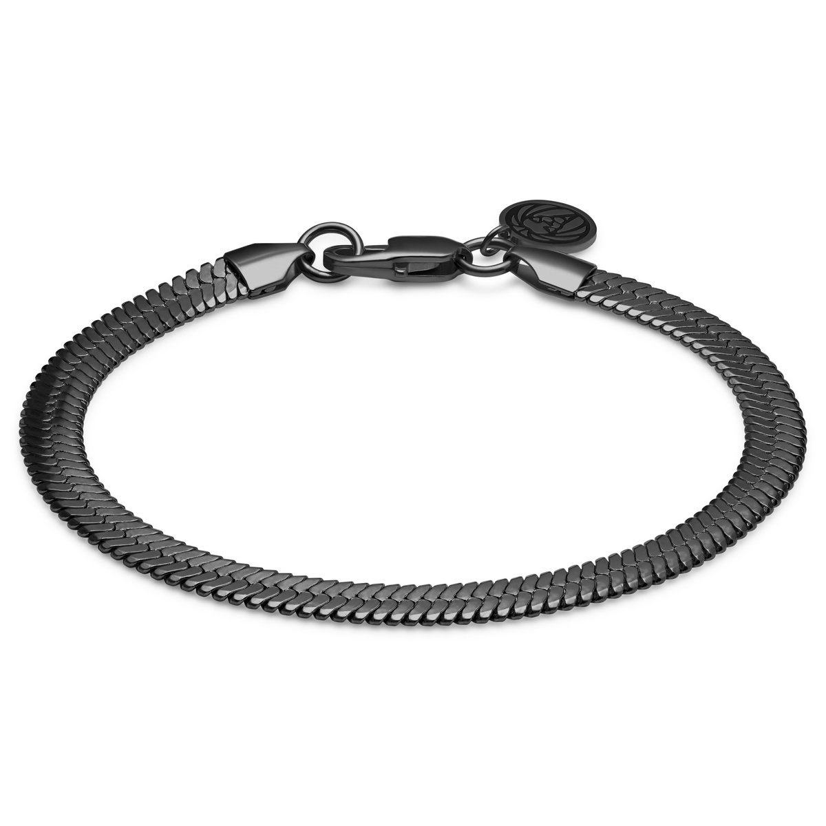 Essentials | 6 mm Gunmetal Zwarte Armband met Visgraatschakels