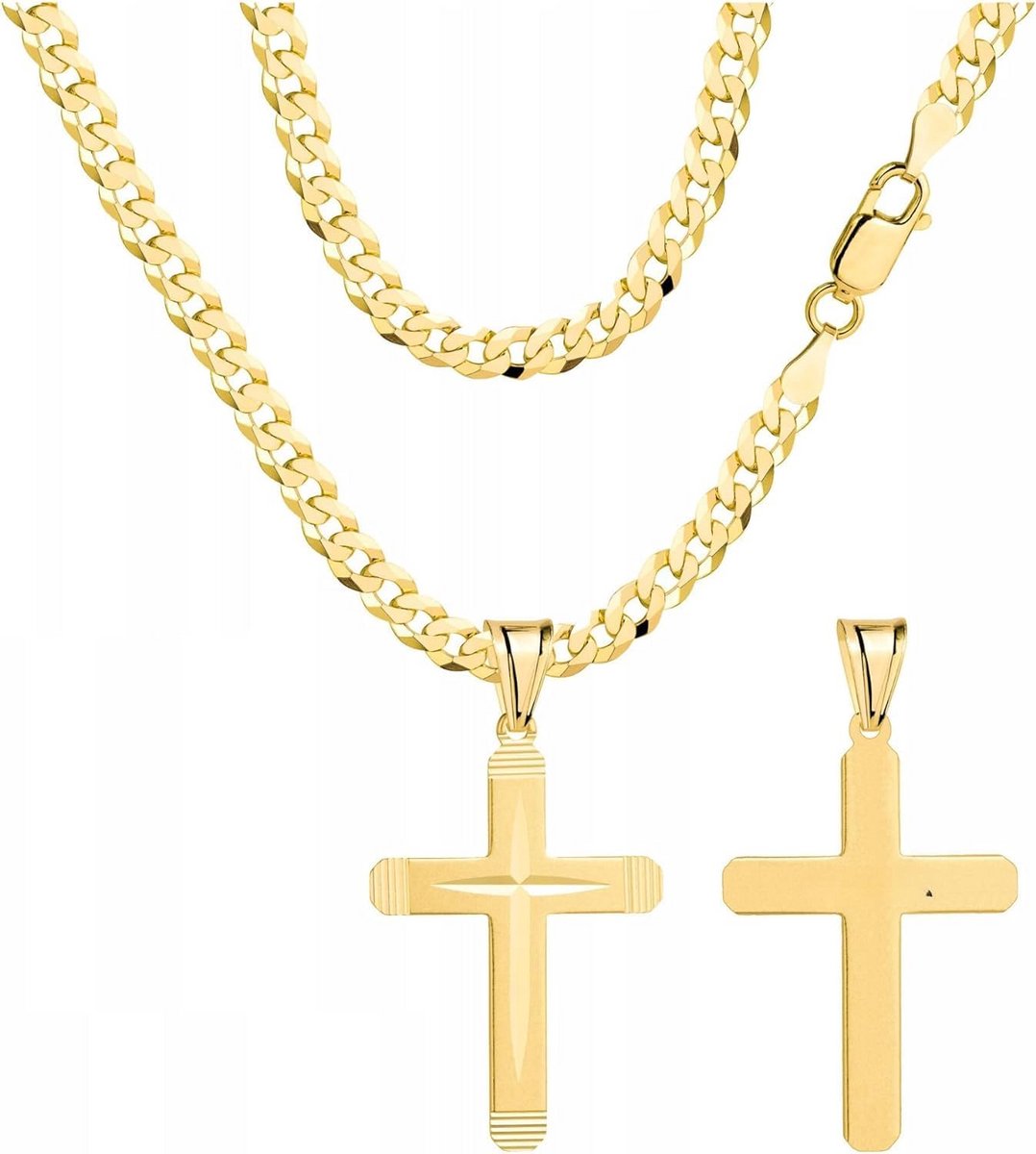 Herenketting Goud of Zilver Kruis Collier Groothandel