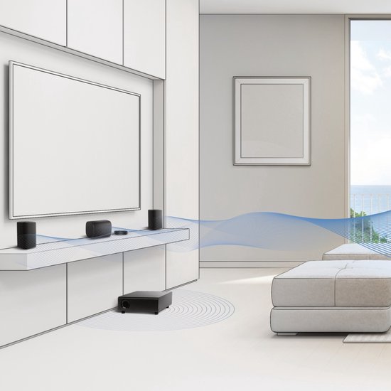 5.1 Surround Sound Systeem - Draadloos - WiSA Certified - 24-bit 48 kHz - Scandinavisch Design - Zwart van SAEP. — afbeelding 4