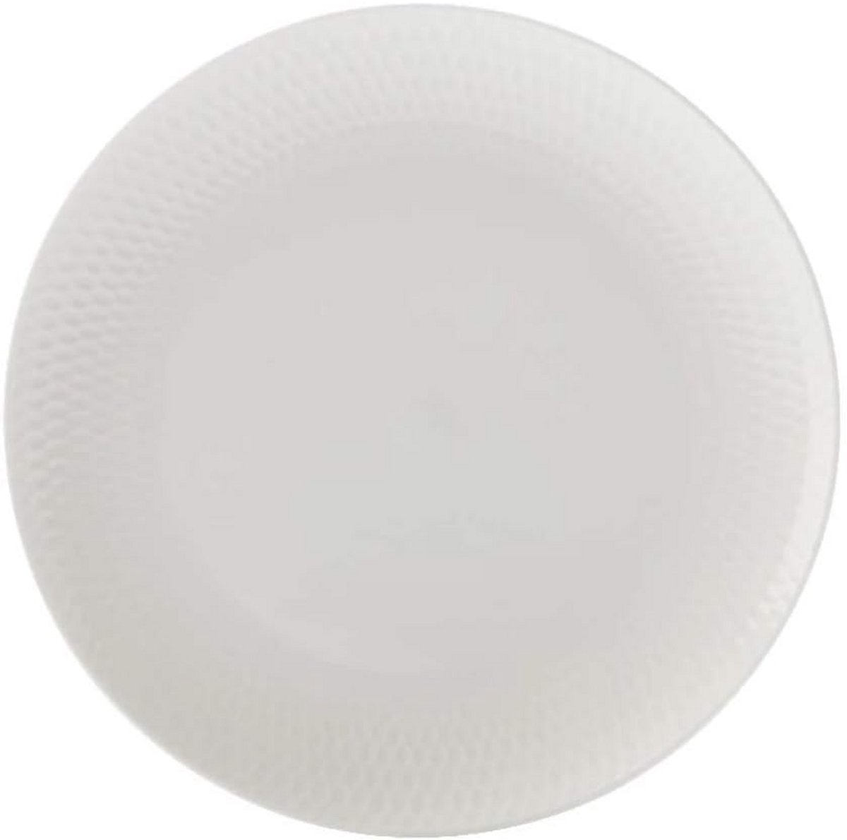 Ronde Witte Zijborden Porselein 18 cm - Diamant Patroon Set