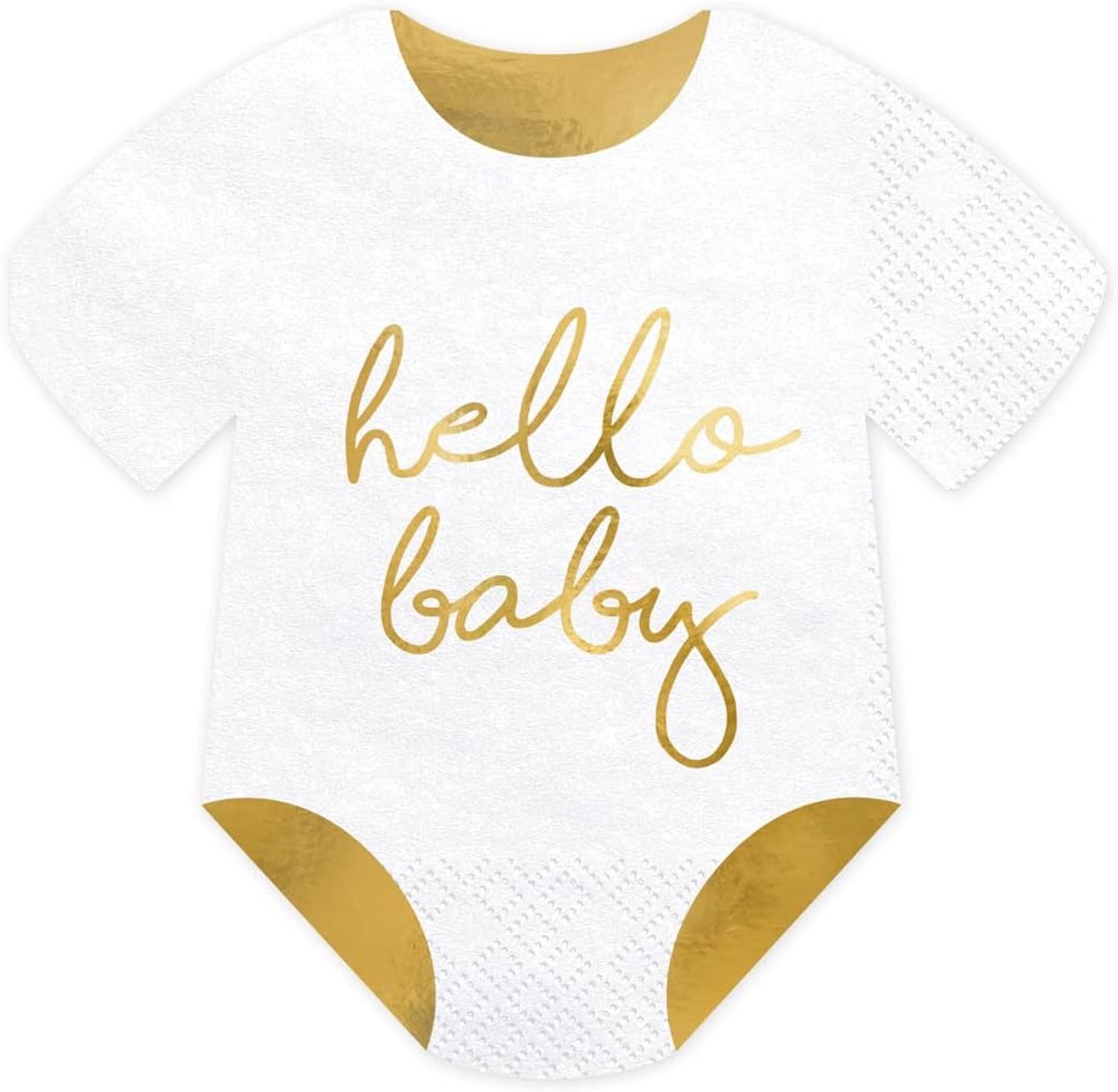 Set van 20 Servetten voor Babyshower Neutraal Goudfolie Thema