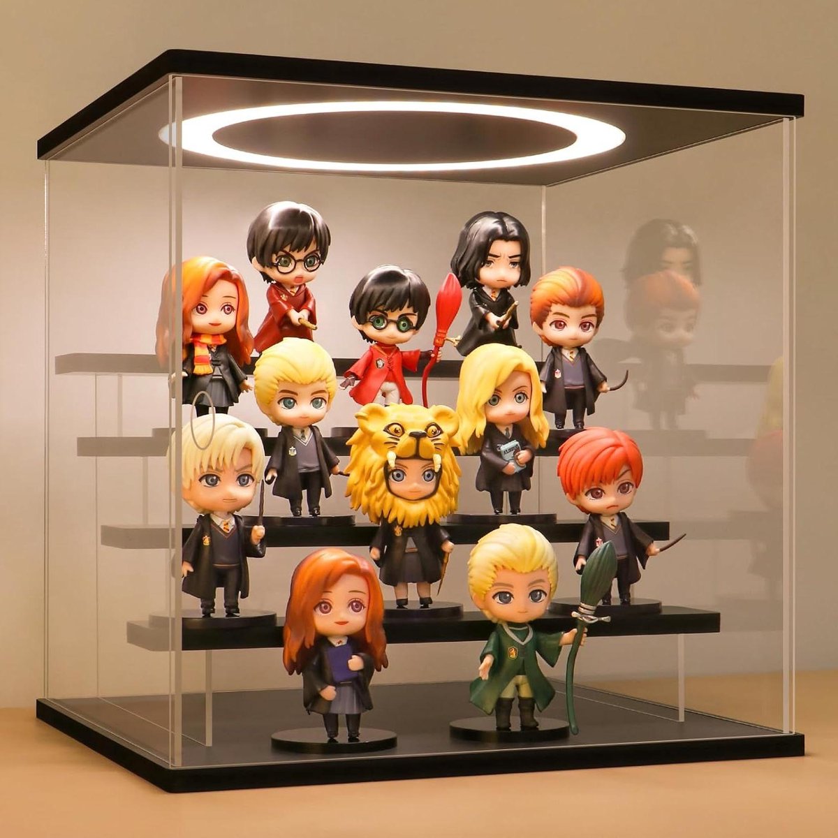 Acryl Vitrine met LED-verlichting voor Figurines en Collectie Objecten - 5 verdiepingen - Glas - 30x28x30 cm