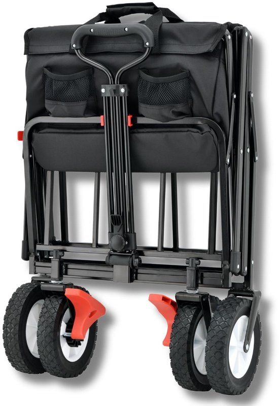 FUXTEC Bolderkar CT100 - Opvouwbare handkar met dak - Max. draagvermogen 75 kg - Verwijderbare zonwering - Stevig stalen frame - Ingebouwde achtermand - Geschikt voor kinderen van 3 tot 6 jaar — afbeelding 5