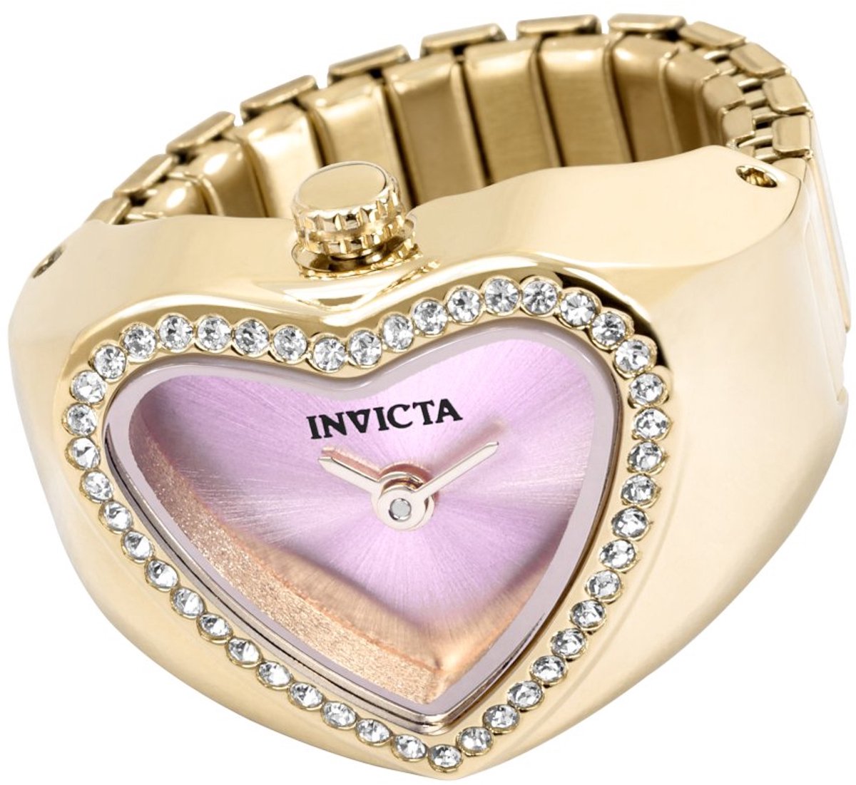 Invicta Mini 49575 Dames Horloge - Waterdicht - Analoog - Quartz Uurwerk - Roestvrij Staal met roze Wijzerplaat - 18mm