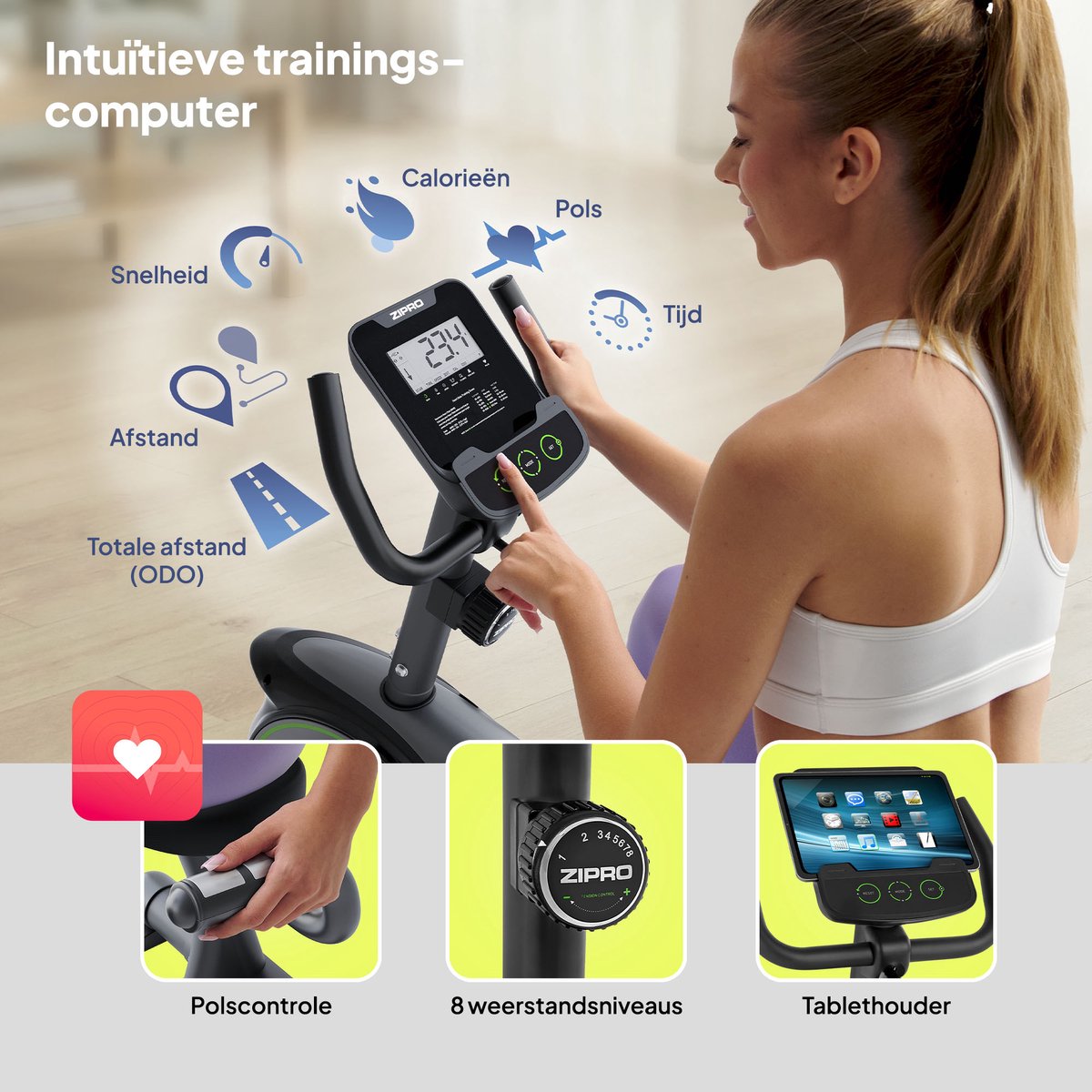 Zipro Easy Hometrainer Elektromagnetisch met - afbeelding 3