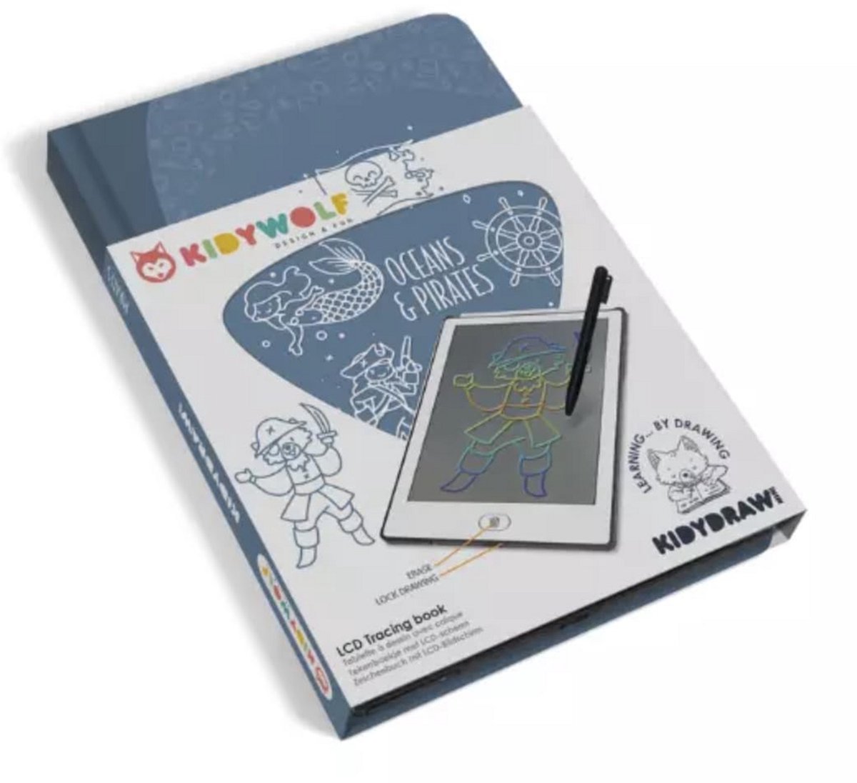 Kinders Tekentablet met Licht en Piraten Thema - 8,2 inch LCD Scherm