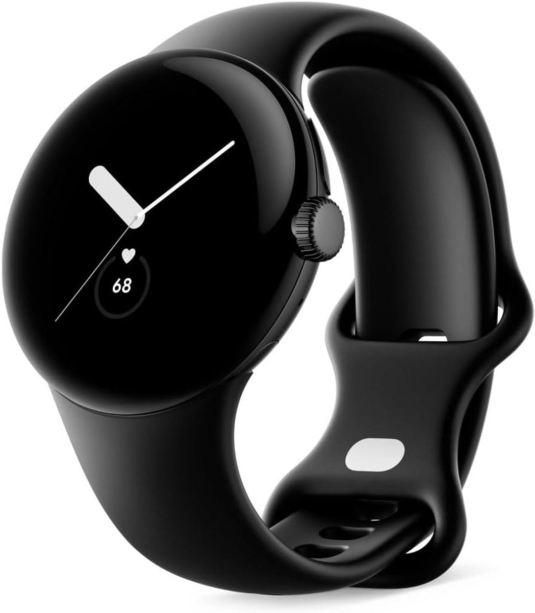 Smartwatch met Activity Tracker en Analyse - RVS Kast Zwart - Volcanic Black Sportband