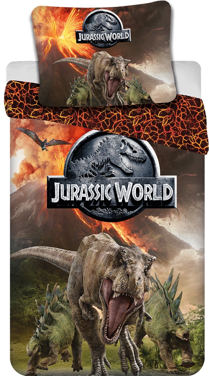 Jurassic World Dekbedovertrek Lava - 140 x 200 cm + 70 x 90 cm - Polyester