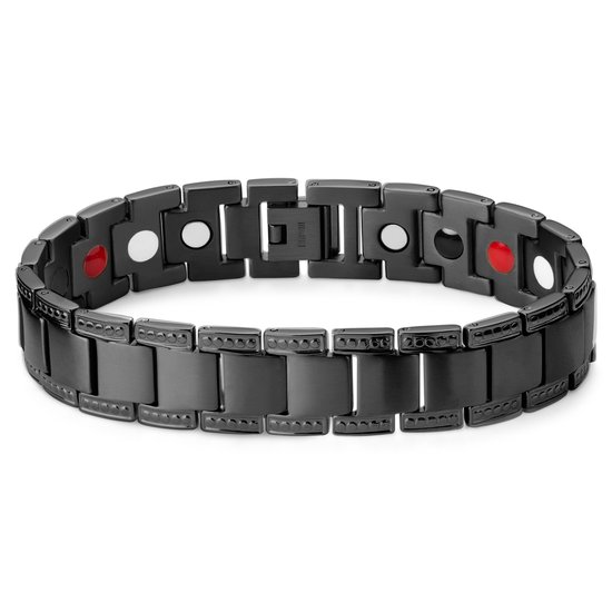 Bracelet magnétique en titane noir