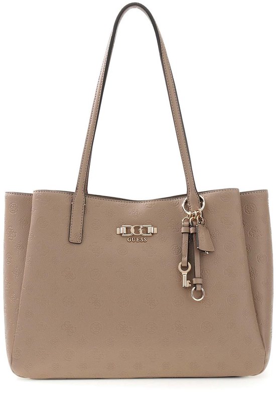 GUESS sac à épaule sac d'ordinateur portable pour ordinateur portable Anise Multi Compartment Tote Dark Taupe Logo