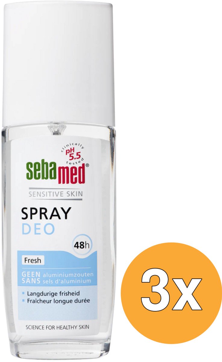 3x Sebamed Deodorant spray fresh (75 ml)