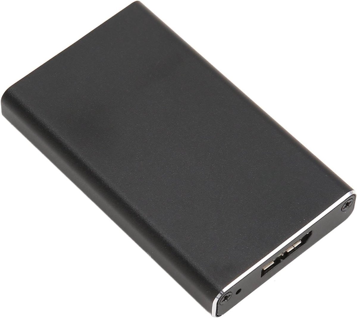 Externe Behuizing voor M-SATA SSD - USB 3.0 - Aluminium - Draagbare Opslag - Lichtgewicht - Zwarte Behuizing.