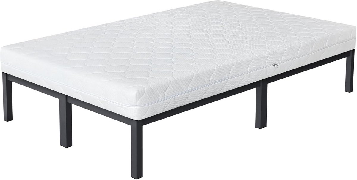Robuust Metalen Bedframe 120x200 cm met Lattenbodem en Koudschuim Matras
