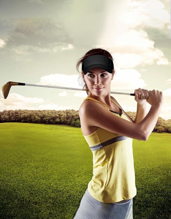 Dames vizierhoed voor zomerse activiteiten - tennis, hardlopen, golf - zwart — afbeelding 5