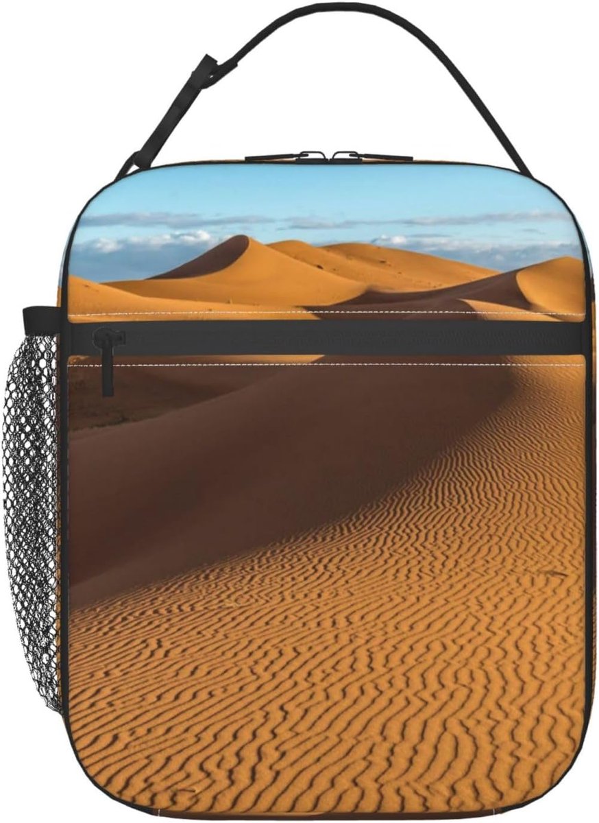 Lunchtas - Draagtas Boodschappentas - Werk Picknick Camping - Geïsoleerde Voering - Zwart